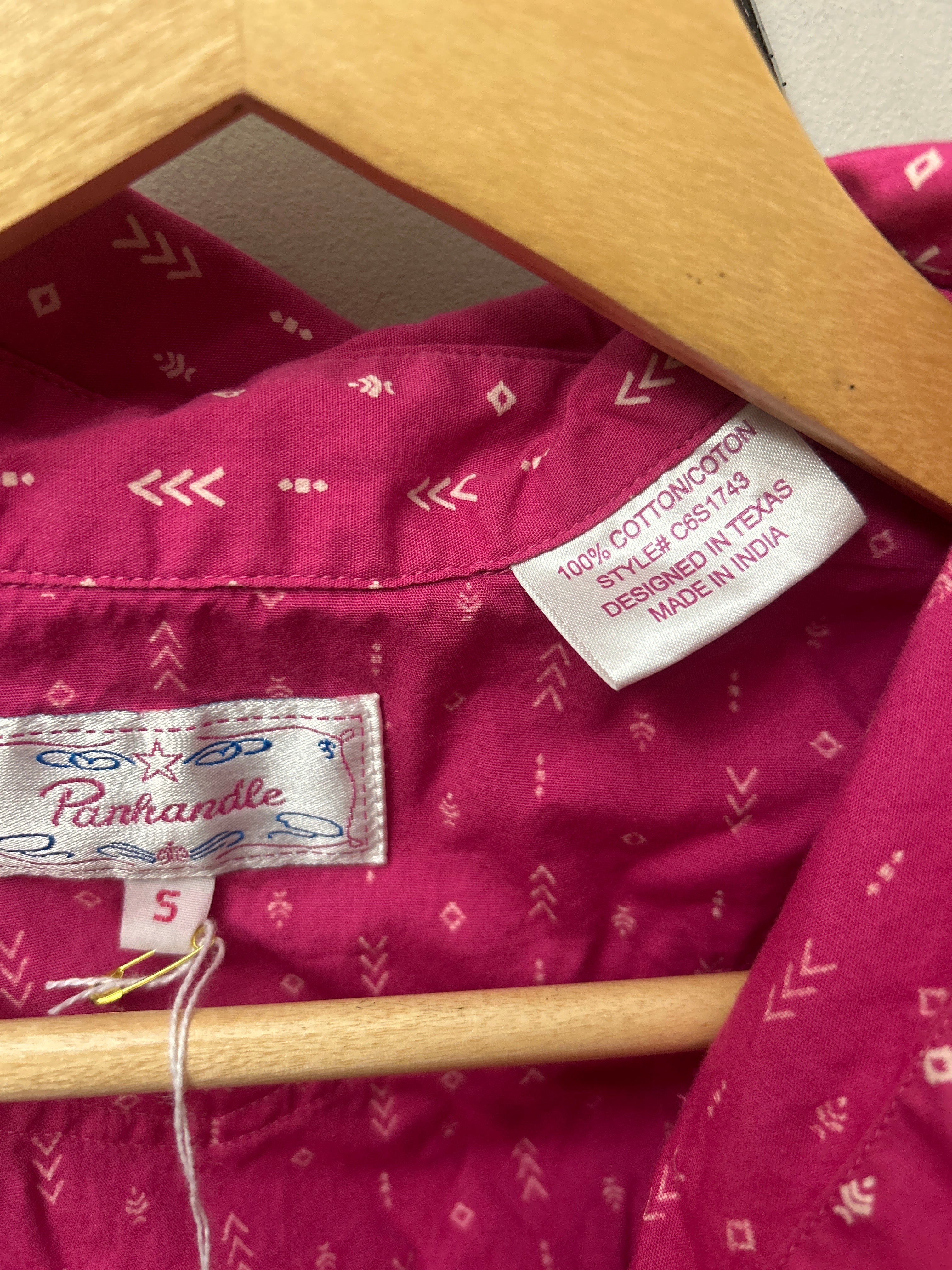 Panhandle Slim Kids Pink Western Shirt Small-Riding Shirts-Consignment-Evolution Equestrian Co.