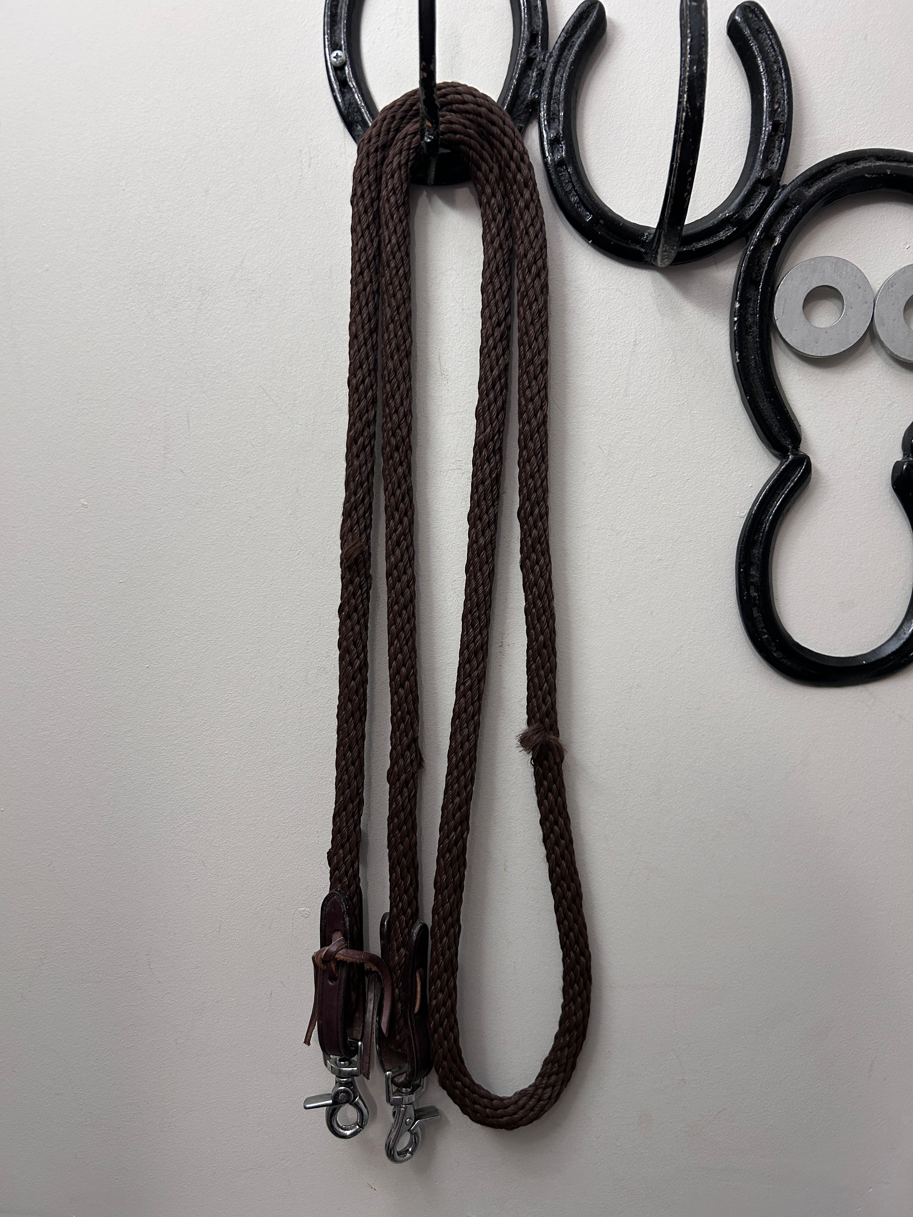 Pony Rope Reins Brown-Reins-Consignment-Evolution Equestrian Co.