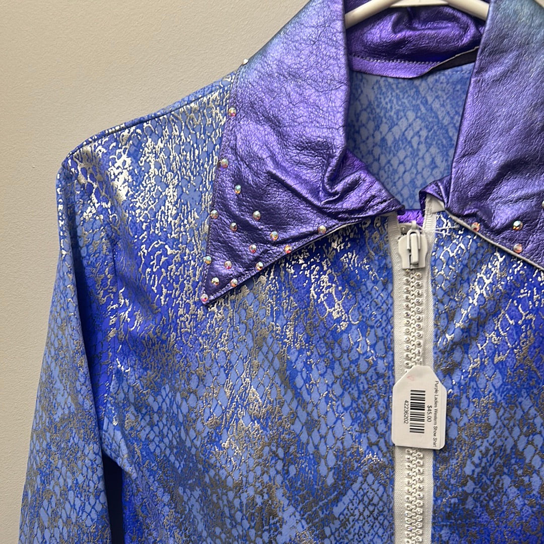 Purple Ladies Western Show Shirt-Clothing-Consignment-Evolution Equestrian Co.