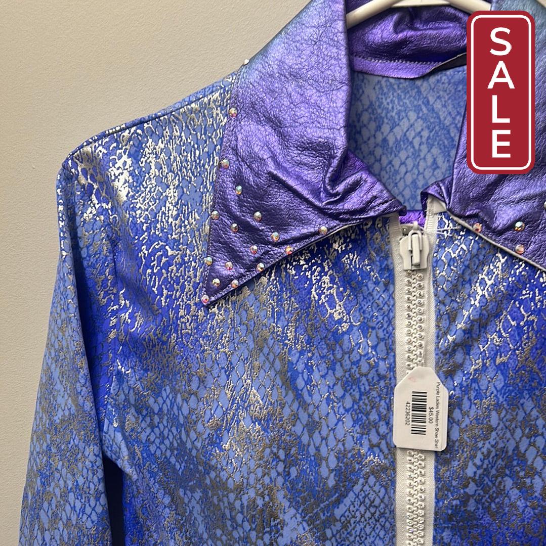 Purple Ladies Western Show Shirt-Clothing-Consignment-Evolution Equestrian Co.