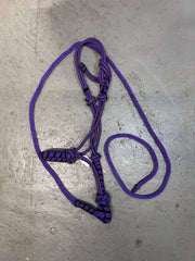 Purple Rope Halter with Lead-Halter-Consignment-Evolution Equestrian Co.