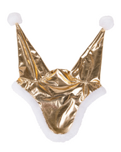 Load image into Gallery viewer, QHP Christmas Horse Santa Ear Bonnet-Christmas-Can Pro Equestrian Supply-Gold-Evolution Equestrian Co.

