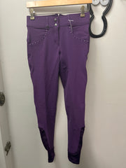 QHP Fullseat Breeches Purple Small-Apparel-Consignment-Evolution Equestrian Co.