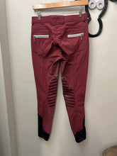 Load image into Gallery viewer, QJRW Burgundy Breeches Small-Breeches-Consignment-Evolution Equestrian Co.
