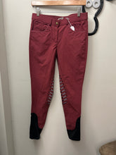 Load image into Gallery viewer, QJRW Burgundy Breeches Small-Breeches-Consignment-Evolution Equestrian Co.
