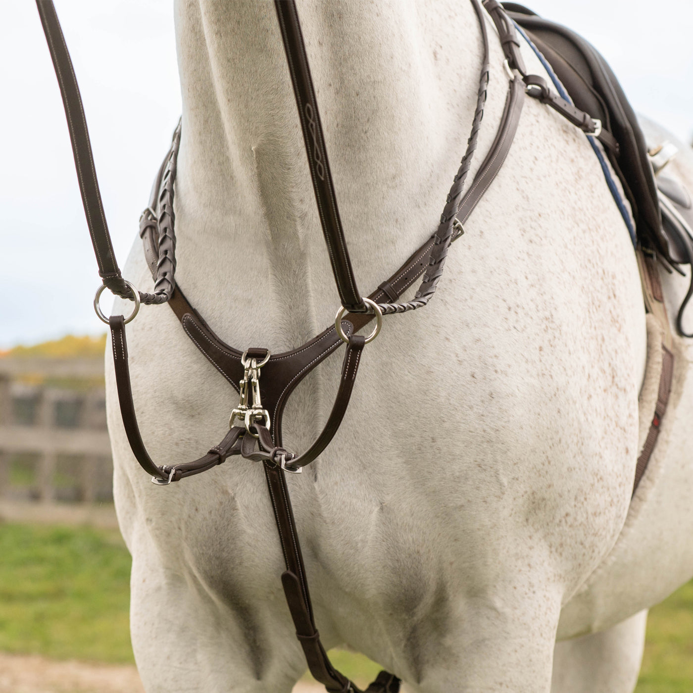 Mondega 3 Point Breastplate Full-English Tack-Consignment-Evolution Equestrian Co.