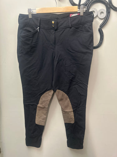 RJ Classic Black Knee Patch Breeches 30-Breeches-Consignment-Evolution Equestrian Co.