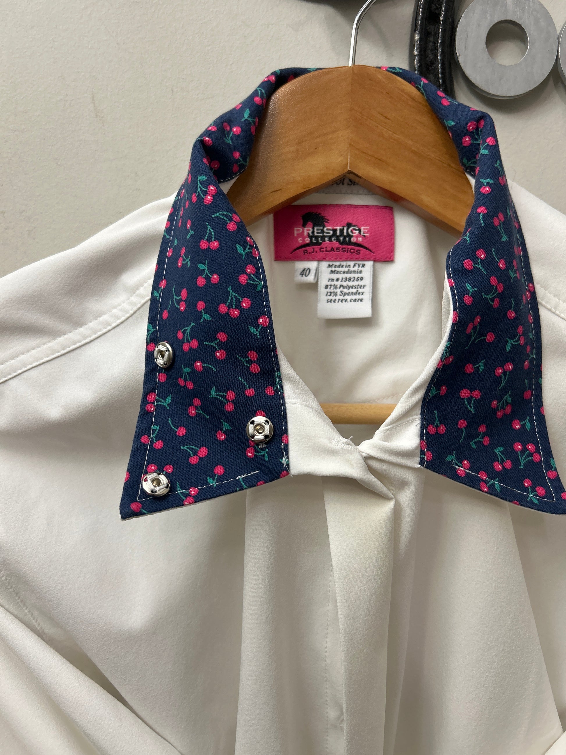 RJ Classic Cherry Show Shirt Large-Show Shirts-Consignment-Evolution Equestrian Co.