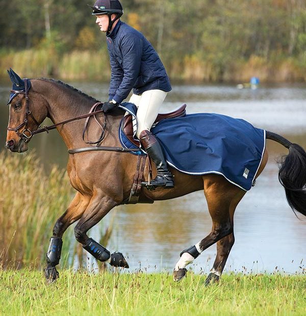 Rambo Waterproof Quarter Sheet Navy Large-Horse Blanket-Consignment-Evolution Equestrian Co.