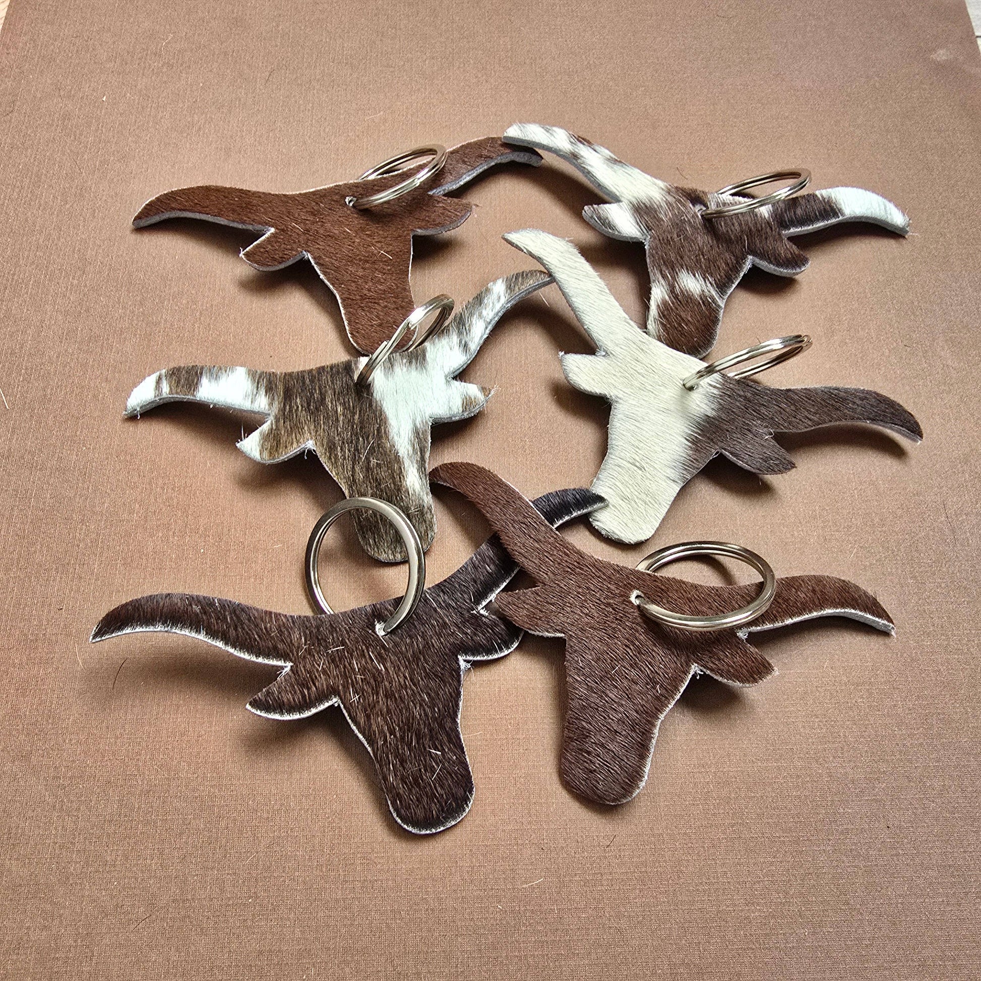 Ranchers Closet Cowhide Bull Keychain-Key Chains-Ranchers Closet-Evolution Equestrian Co.