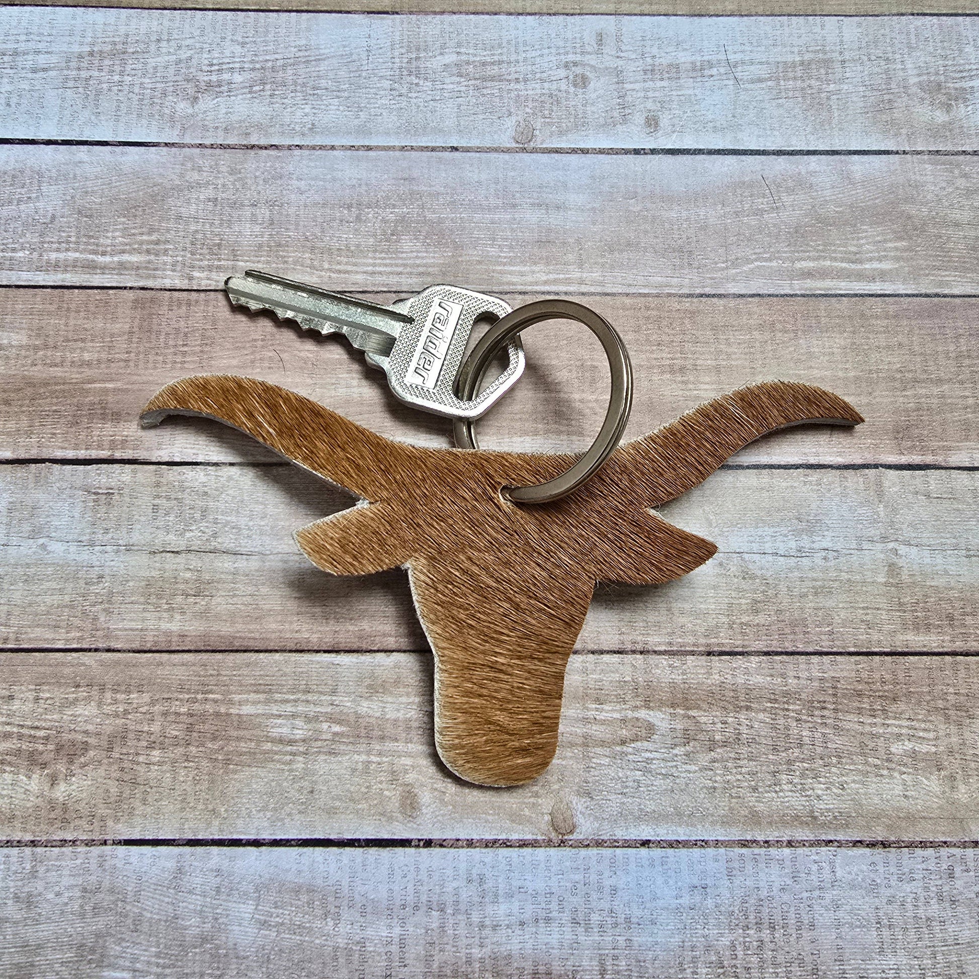 Ranchers Closet Cowhide Bull Keychain-Key Chains-Ranchers Closet-Evolution Equestrian Co.