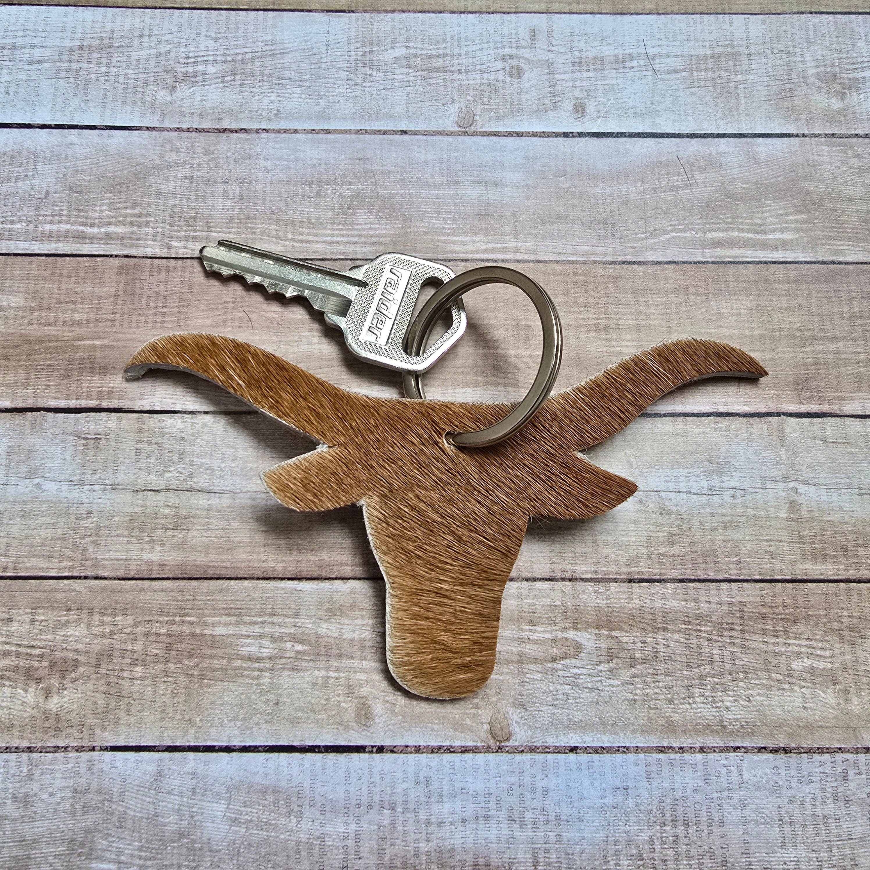Ranchers Closet Cowhide Bull Keychain-Key Chains-Ranchers Closet-Evolution Equestrian Co.