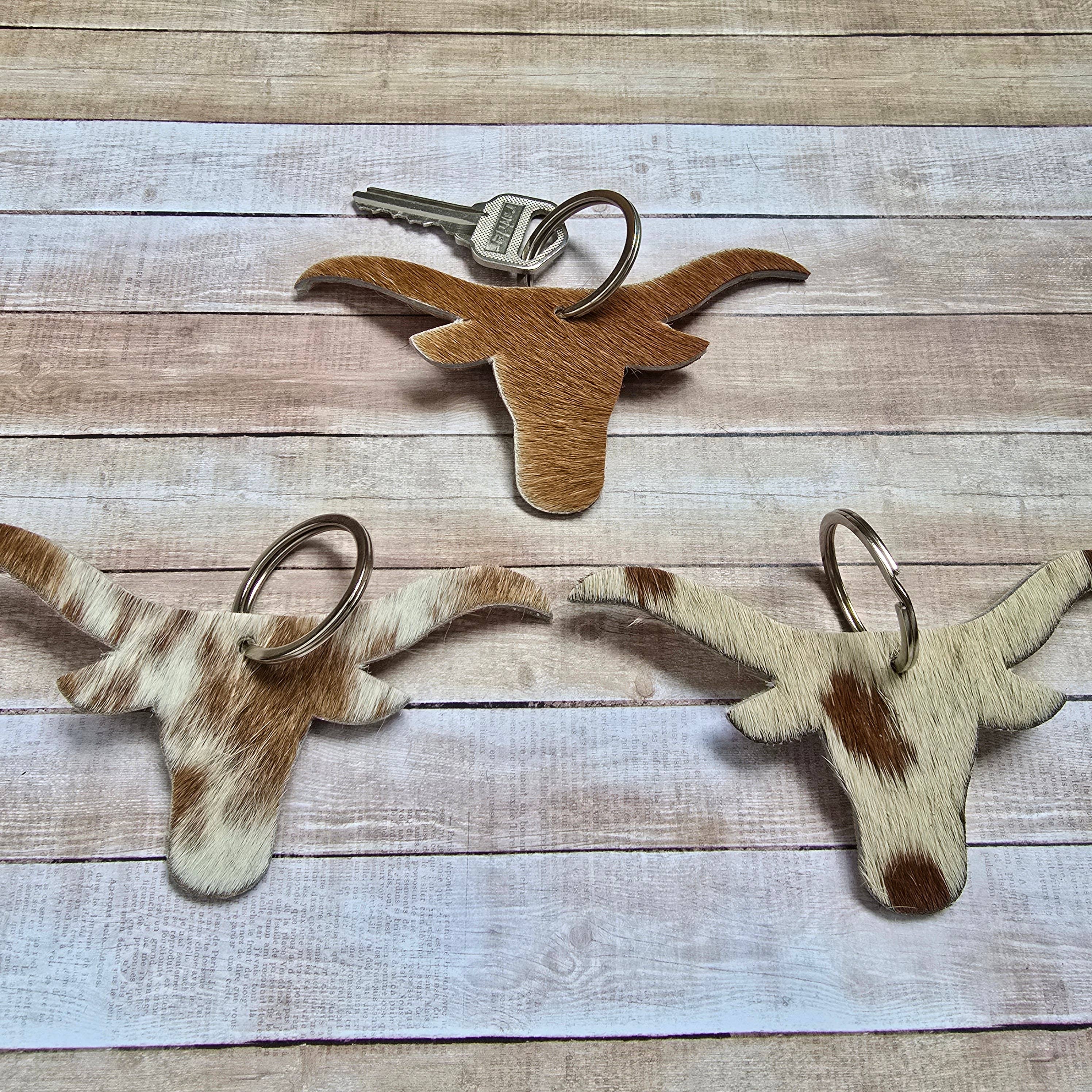 Ranchers Closet Cowhide Bull Keychain-Key Chains-Ranchers Closet-Evolution Equestrian Co.