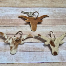 Load image into Gallery viewer, Ranchers Closet Cowhide Bull Keychain-Key Chains-Ranchers Closet-Evolution Equestrian Co.
