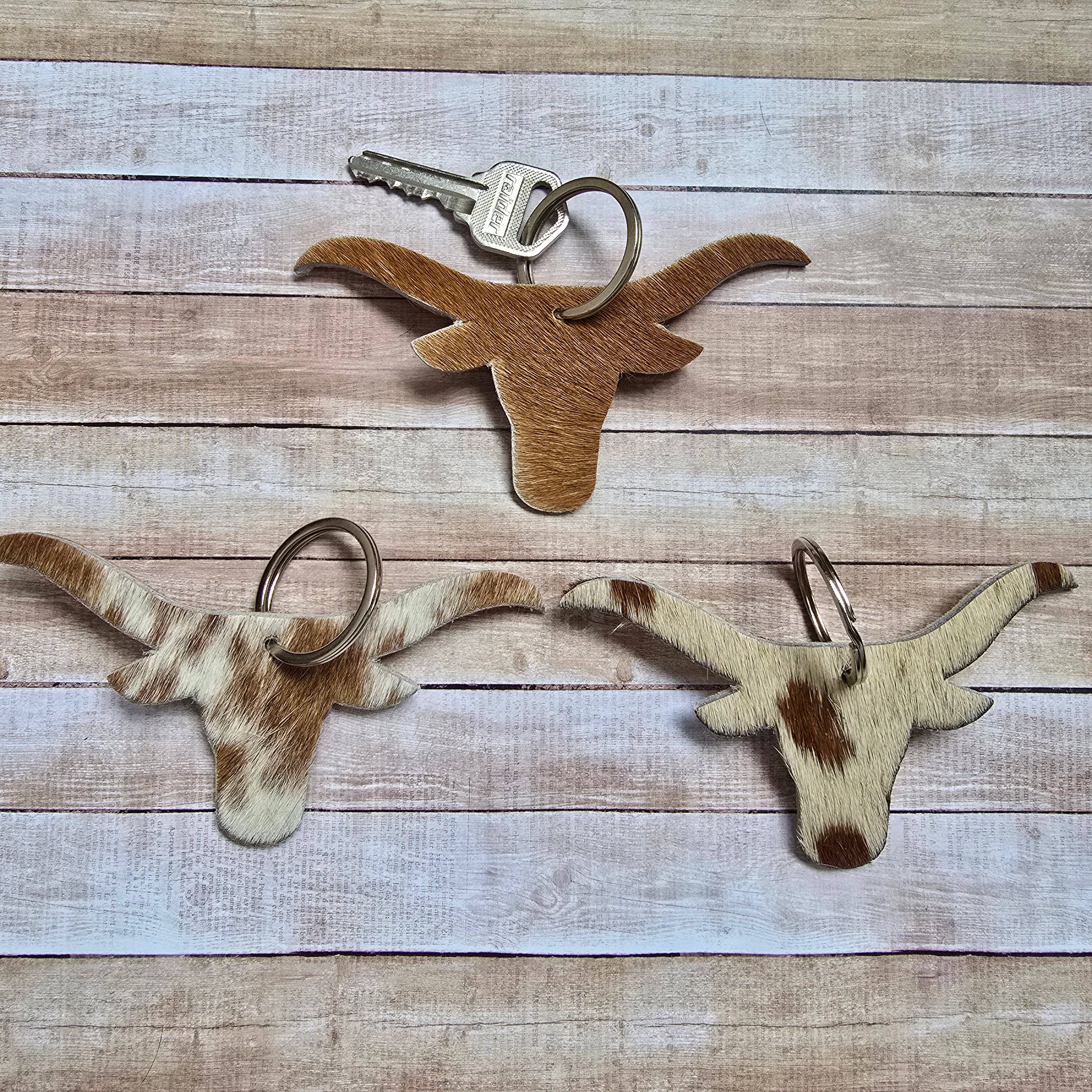 Ranchers Closet Cowhide Bull Keychain-Key Chains-Ranchers Closet-Evolution Equestrian Co.