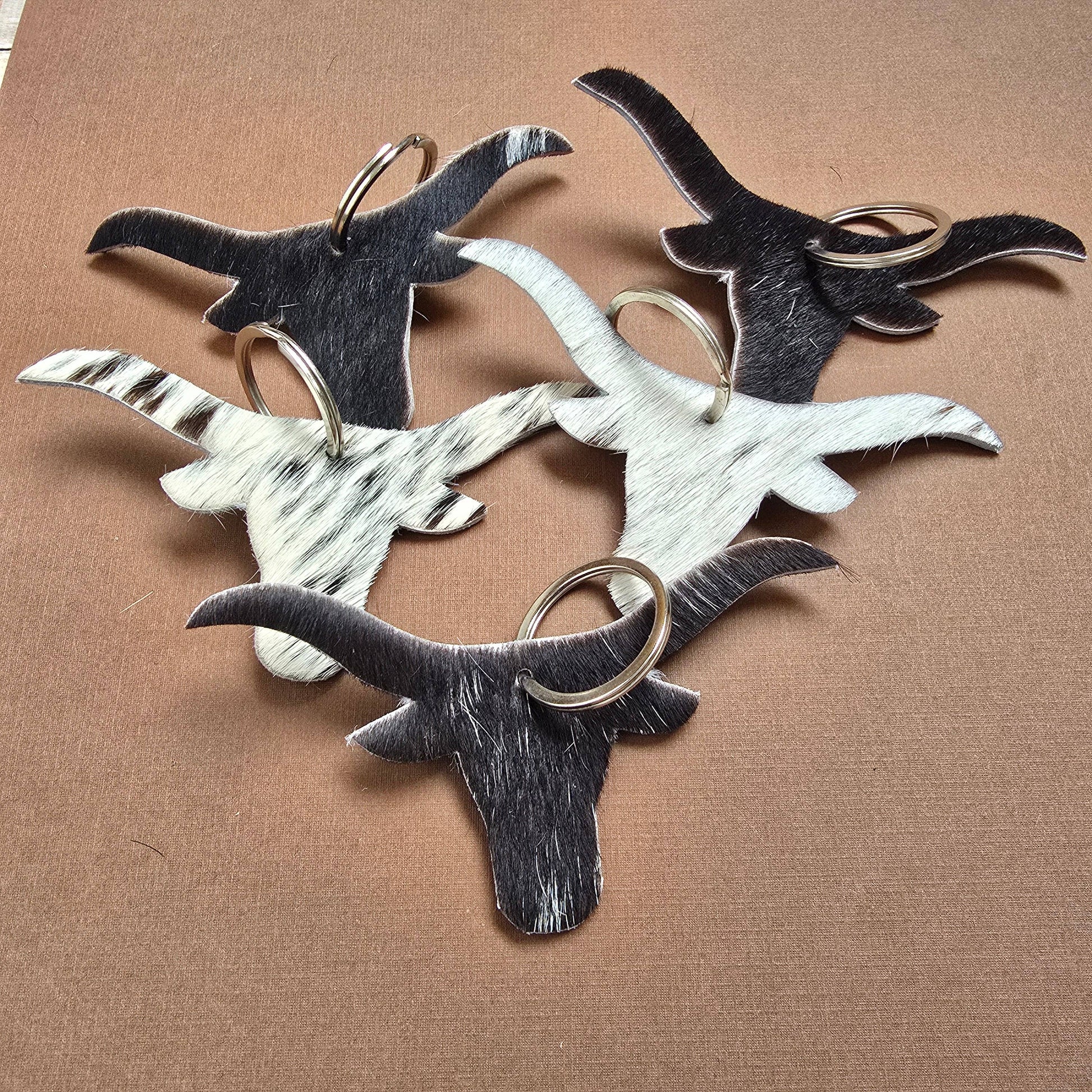 Ranchers Closet Cowhide Bull Keychain-Key Chains-Ranchers Closet-Evolution Equestrian Co.