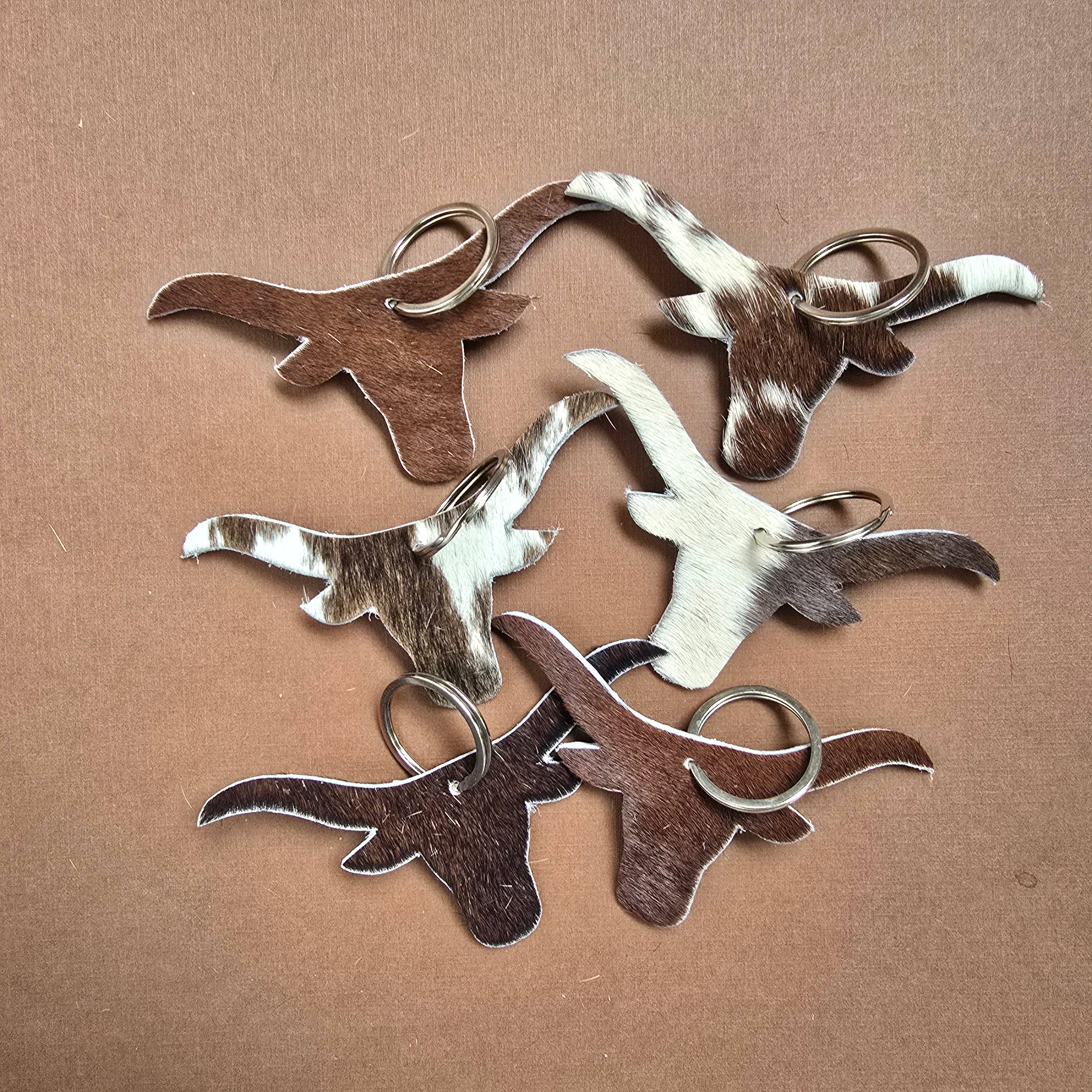 Ranchers Closet Cowhide Bull Keychain-Key Chains-Ranchers Closet-Evolution Equestrian Co.