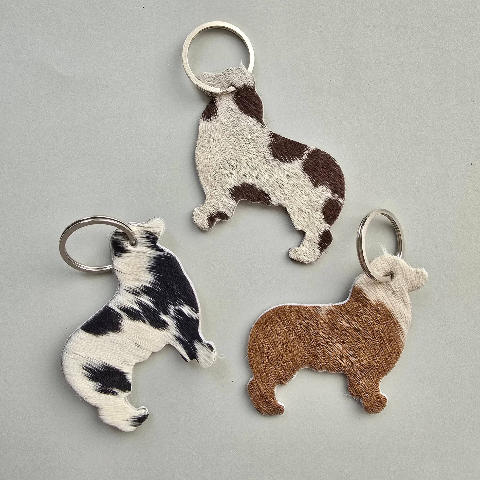 Ranchers Closet Cowhide Dog Keychain-Key Chains-Ranchers Closet-Evolution Equestrian Co.