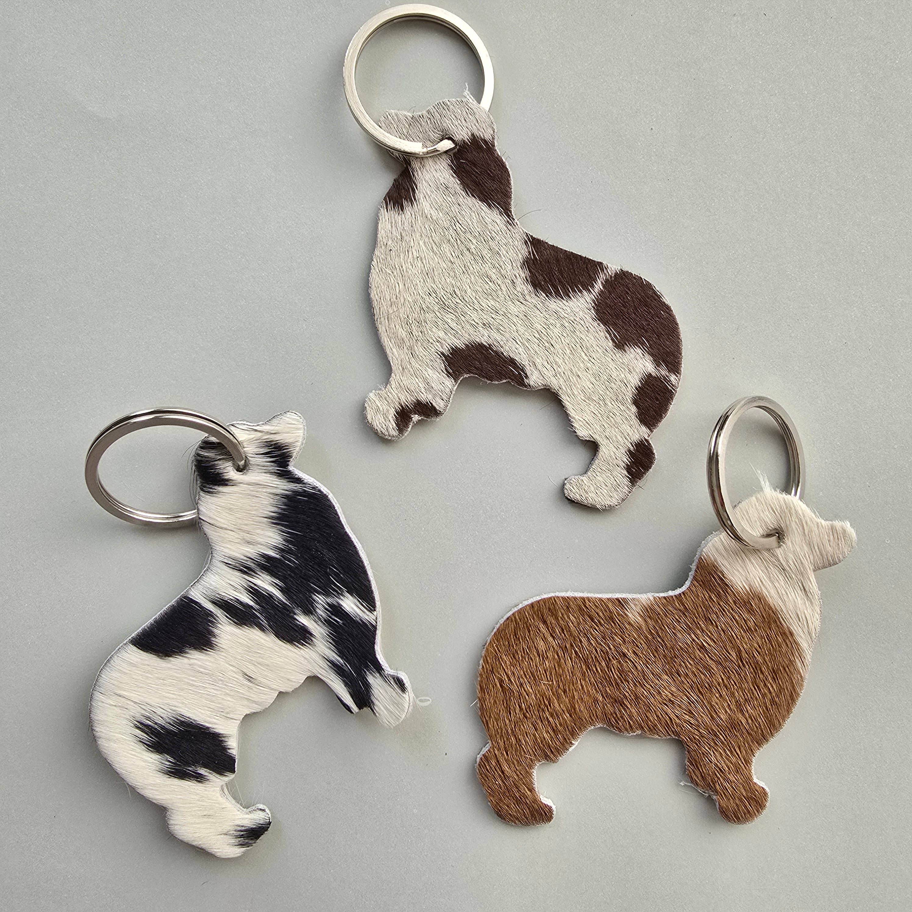 Ranchers Closet Cowhide Dog Keychain-Key Chains-Ranchers Closet-Evolution Equestrian Co.