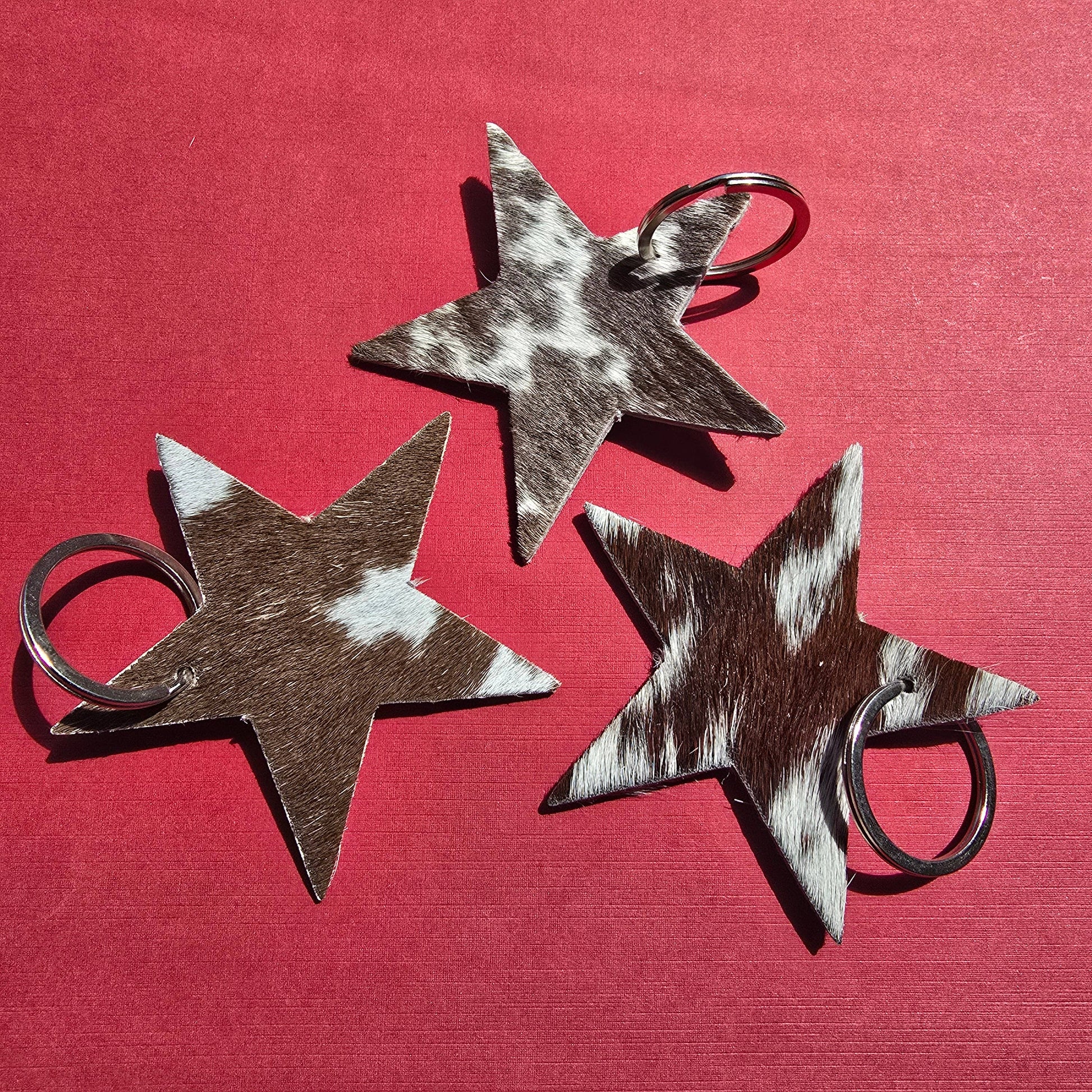 Rancher’s Closet Cowhide Star Keychain-Key Chains-Ranchers Closet-Evolution Equestrian Co.