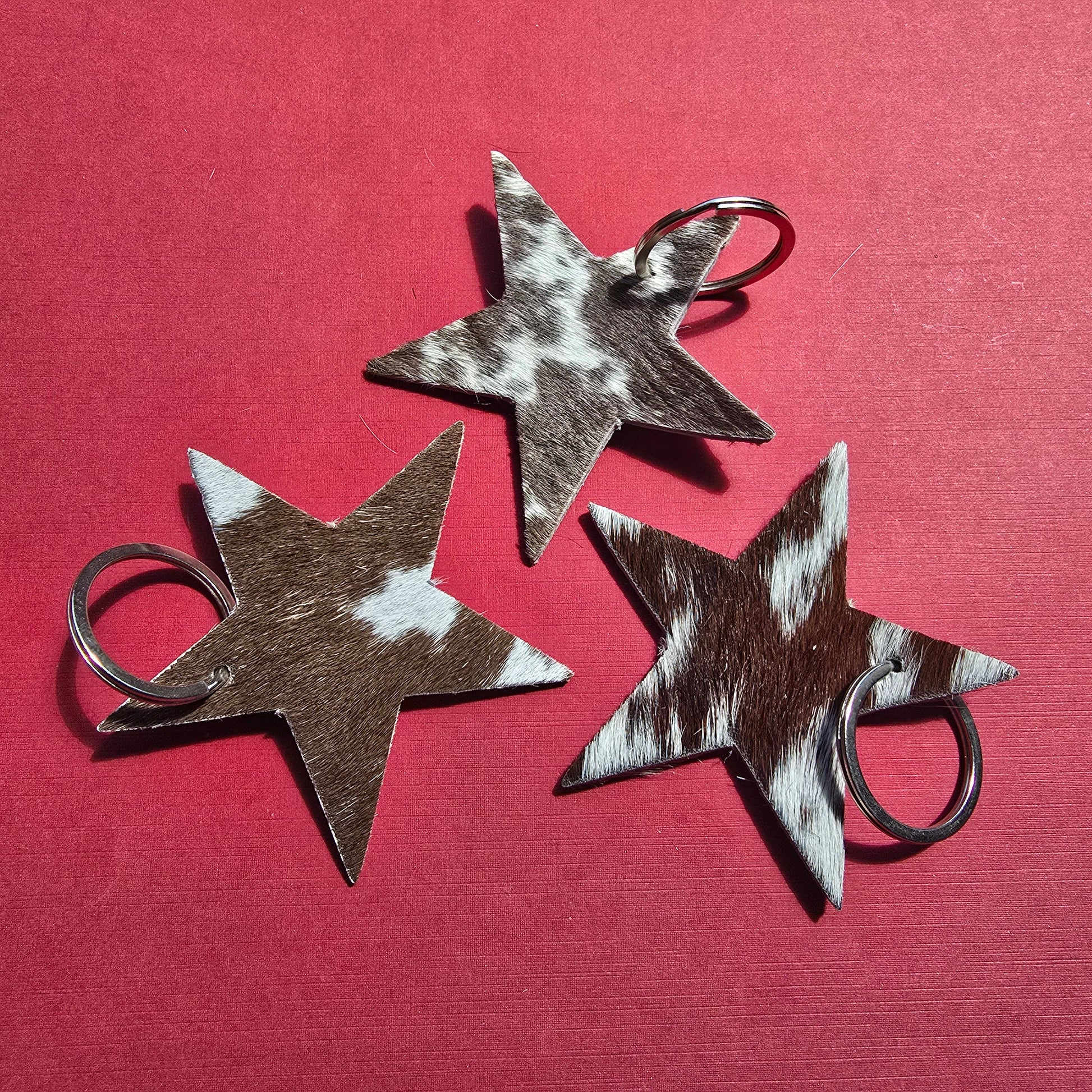 Rancher’s Closet Cowhide Star Keychain-Key Chains-Ranchers Closet-Evolution Equestrian Co.