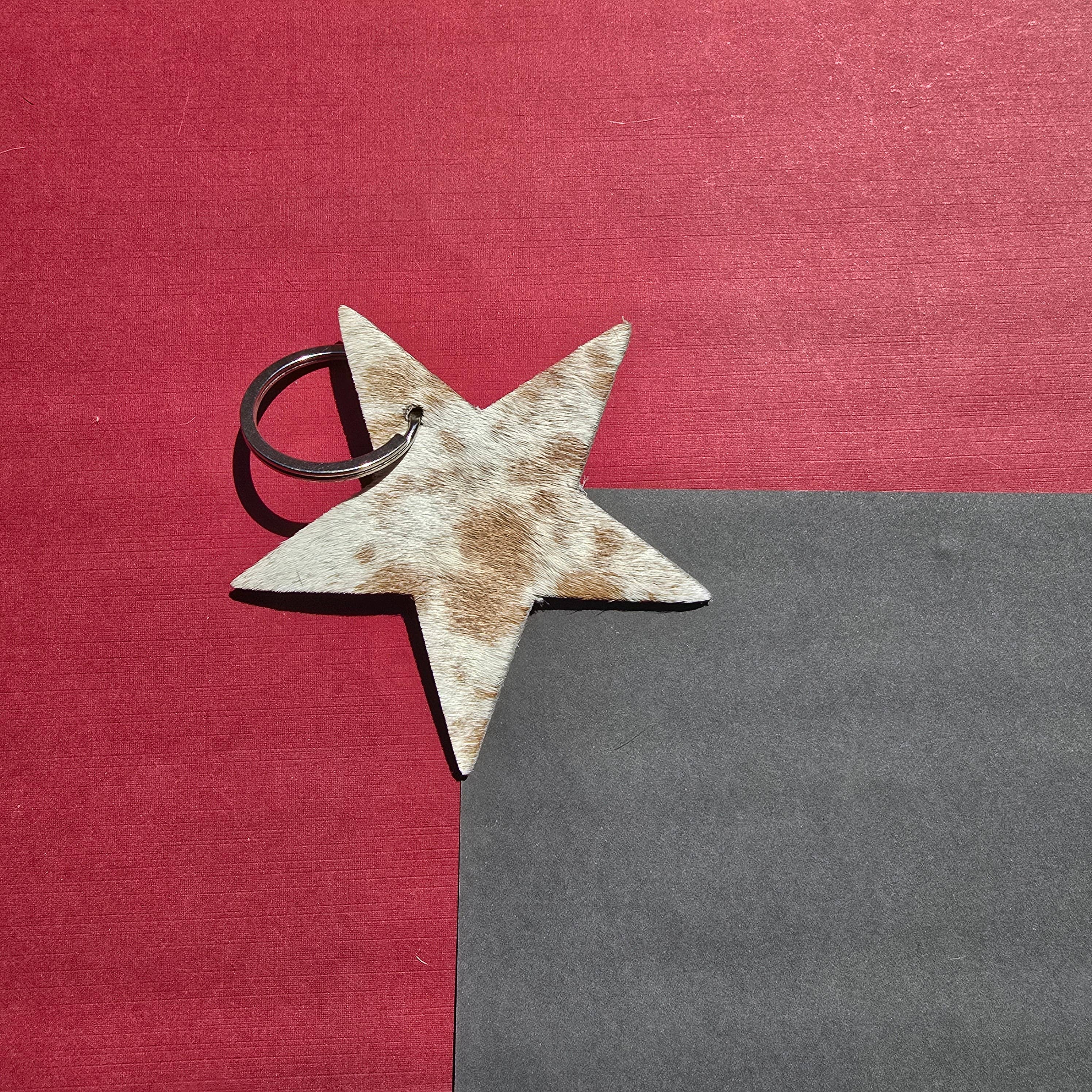 Rancher’s Closet Cowhide Star Keychain-Key Chains-Ranchers Closet-Evolution Equestrian Co.