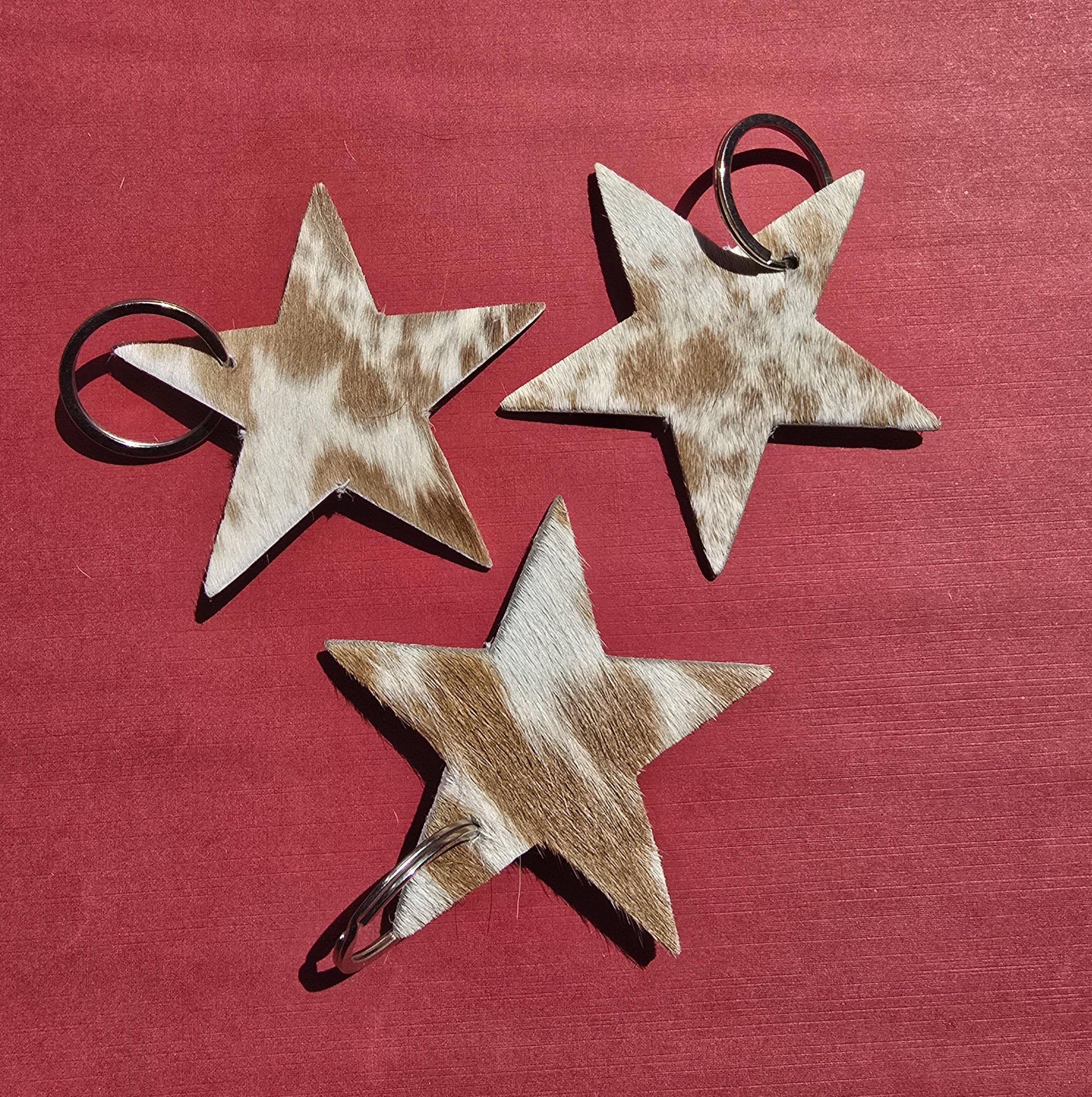 Rancher’s Closet Cowhide Star Keychain-Key Chains-Ranchers Closet-Evolution Equestrian Co.