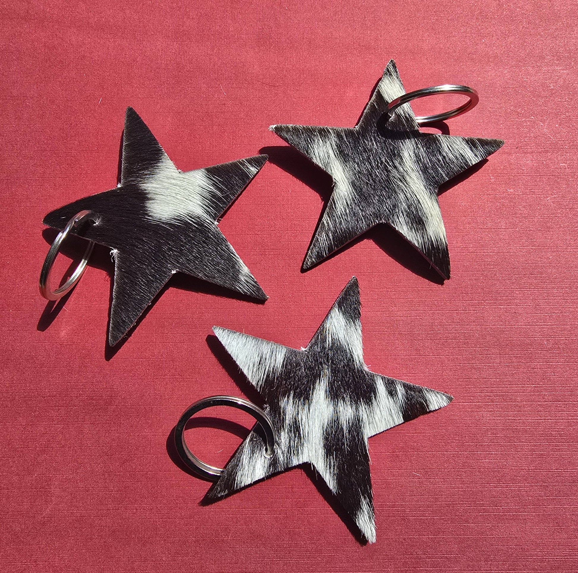 Rancher’s Closet Cowhide Star Keychain-Key Chains-Ranchers Closet-Evolution Equestrian Co.