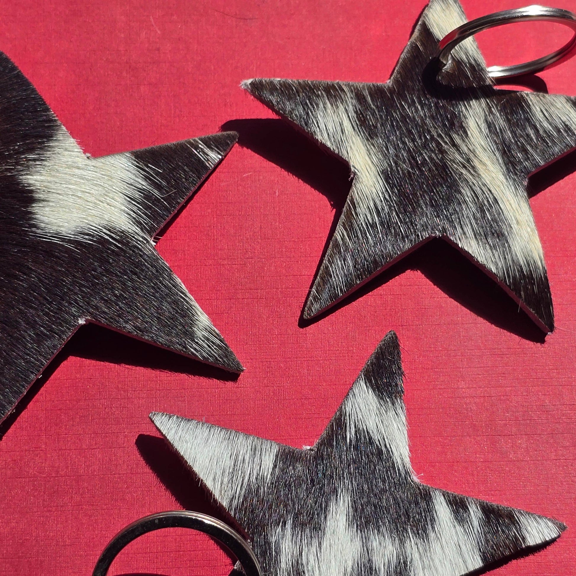 Rancher’s Closet Cowhide Star Keychain-Key Chains-Ranchers Closet-Evolution Equestrian Co.