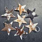 Rancher’s Closet Cowhide Star Keychain-Key Chains-Ranchers Closet-Evolution Equestrian Co.