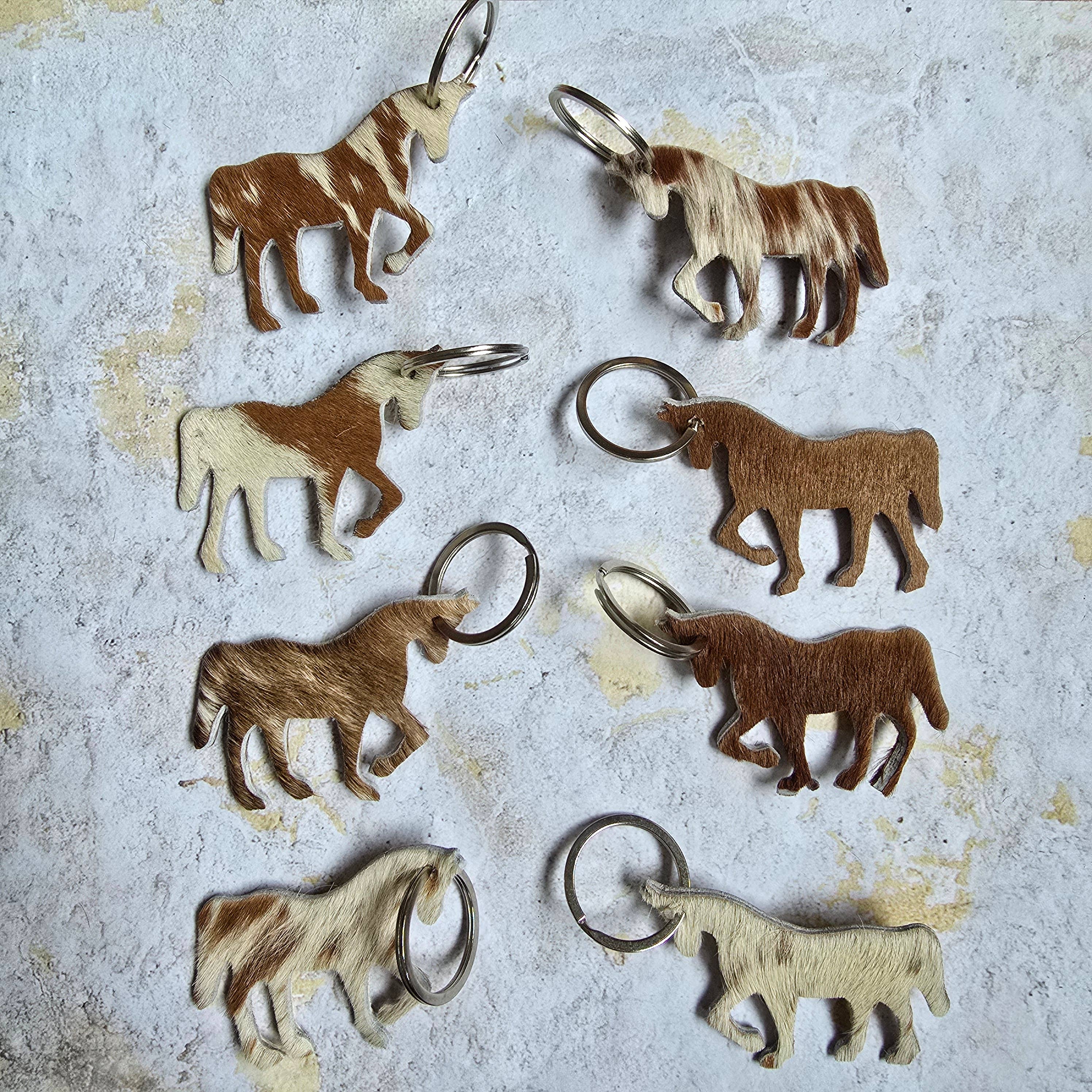 Ranchers Closet Genuine Cowhide Horse Keychain-Key Chains-Ranchers Closet-Evolution Equestrian Co.