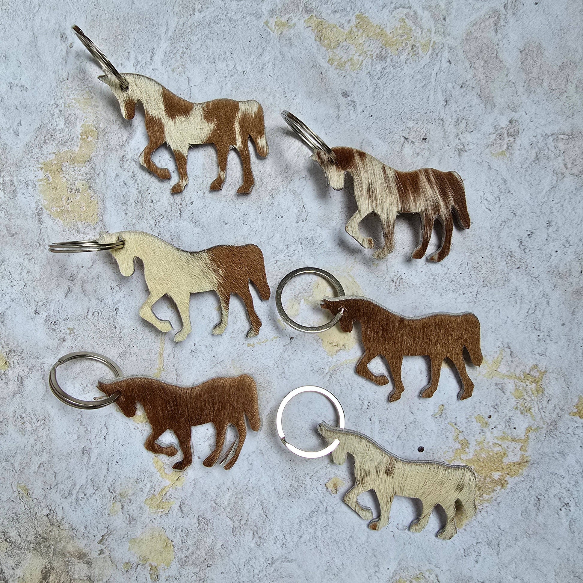 Ranchers Closet Genuine Cowhide Horse Keychain-Key Chains-Ranchers Closet-Evolution Equestrian Co.