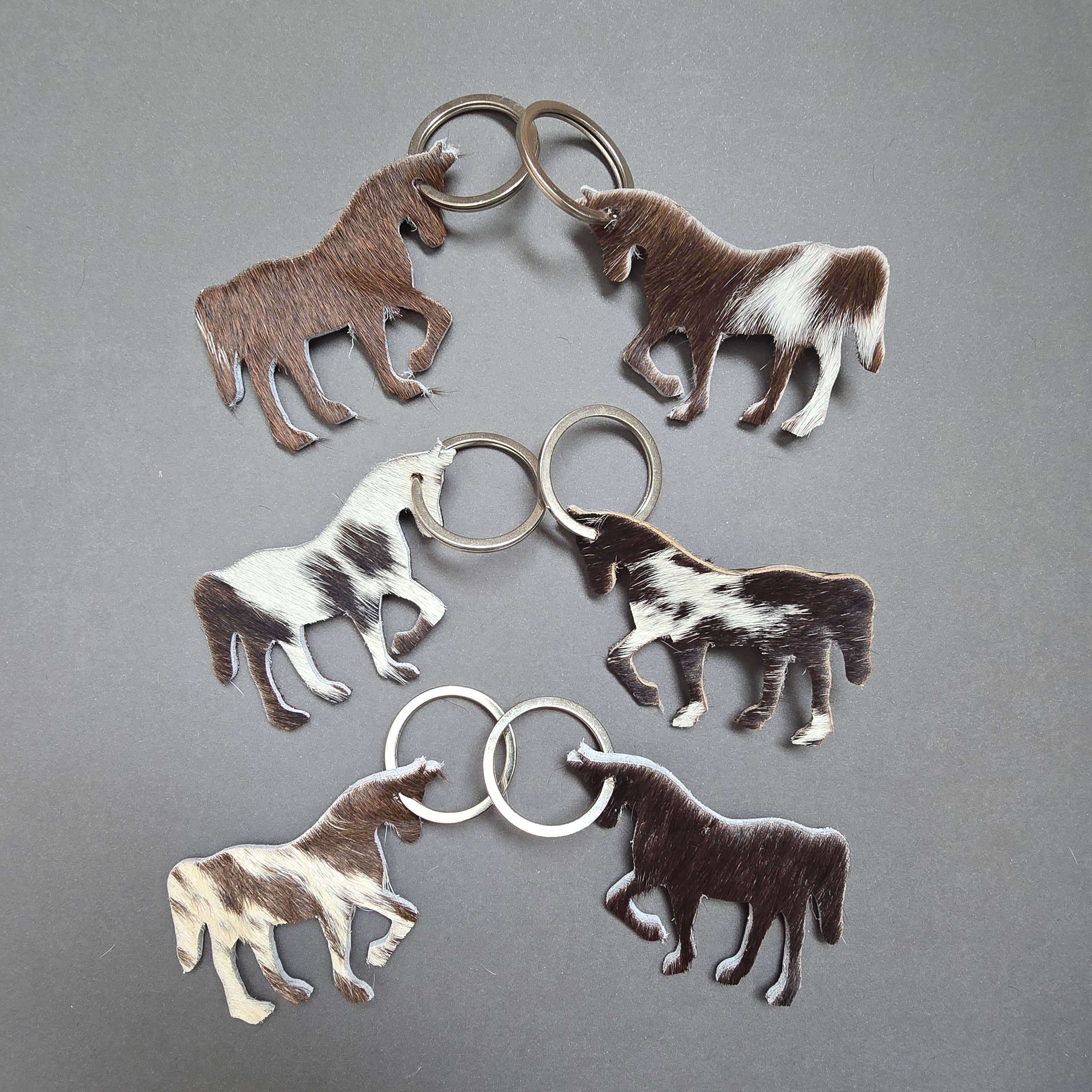 Ranchers Closet Genuine Cowhide Horse Keychain-Key Chains-Ranchers Closet-Evolution Equestrian Co.