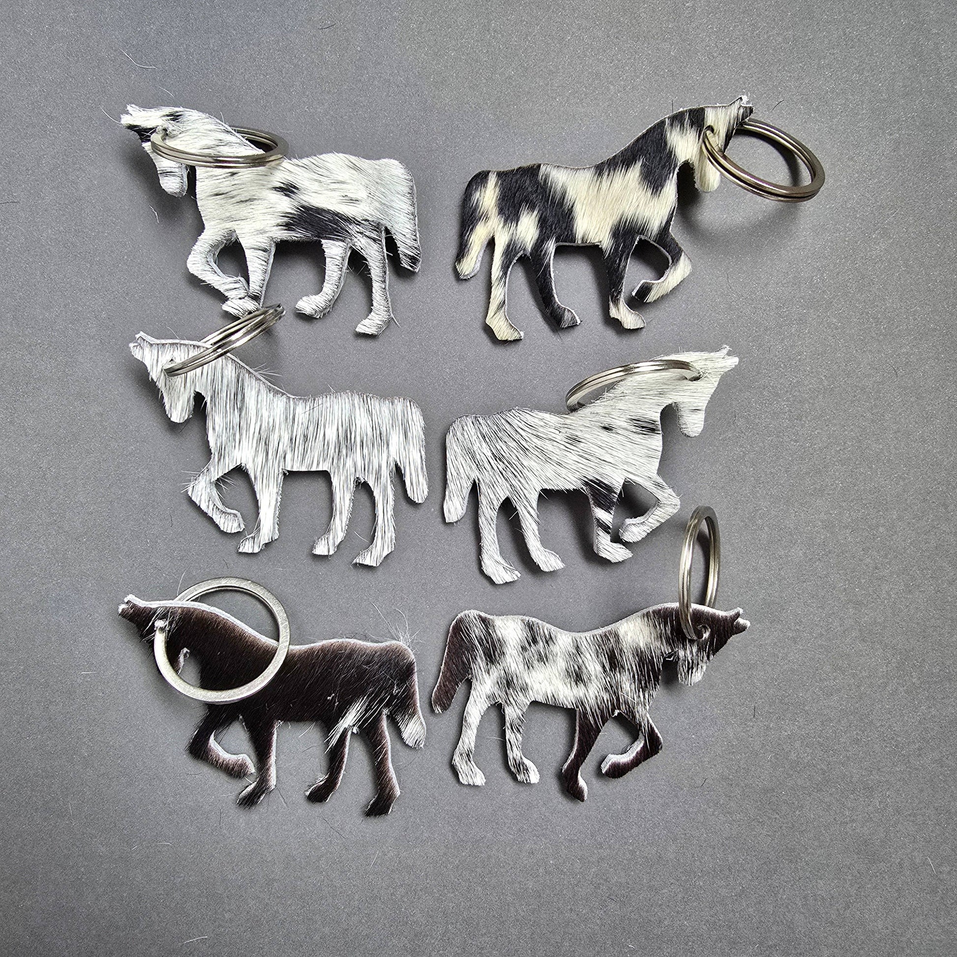 Ranchers Closet Genuine Cowhide Horse Keychain-Key Chains-Ranchers Closet-Evolution Equestrian Co.