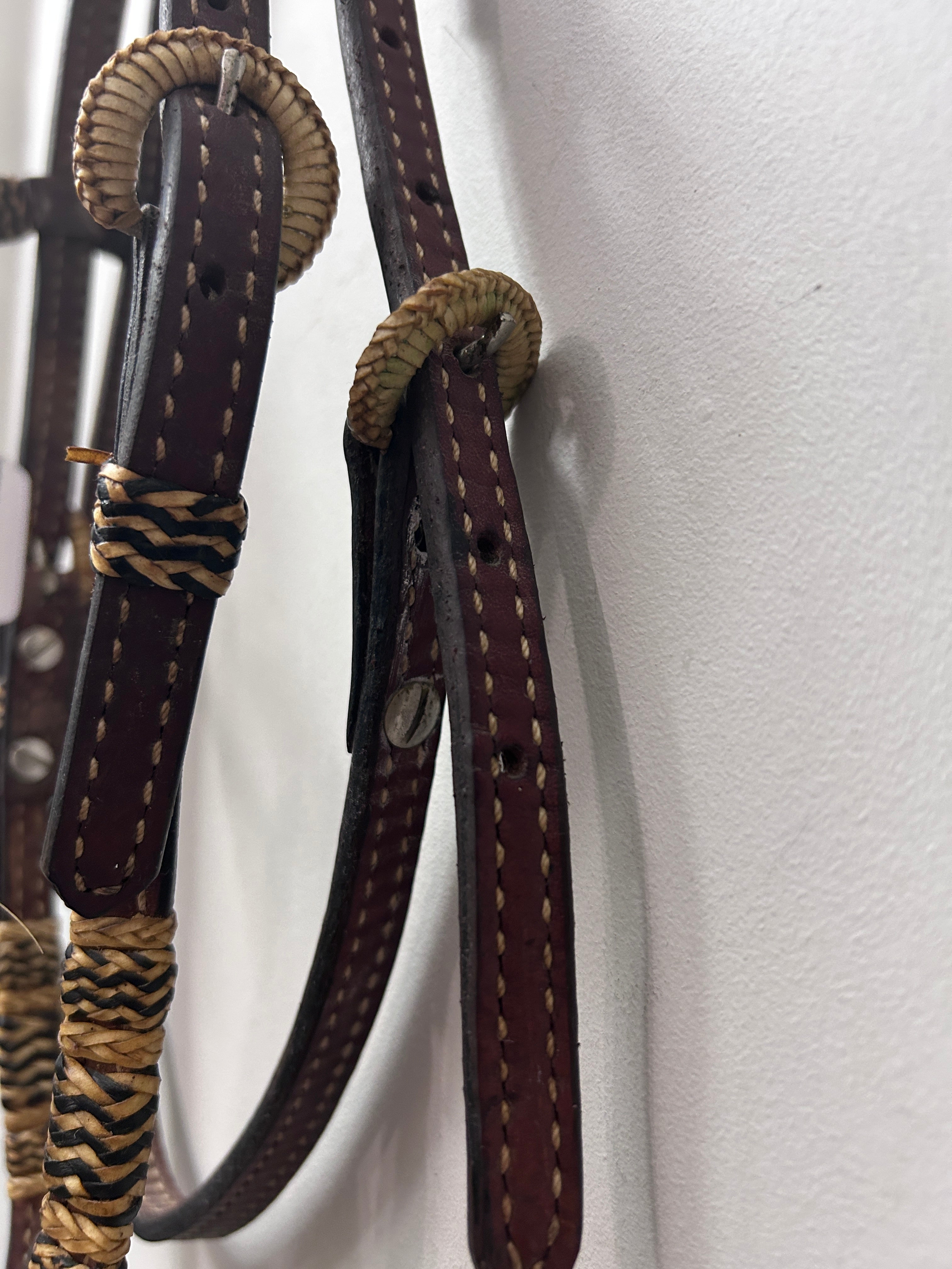 Rawhide Wrapped Browband Headstall-Western Headstall-Consignment-Evolution Equestrian Co.