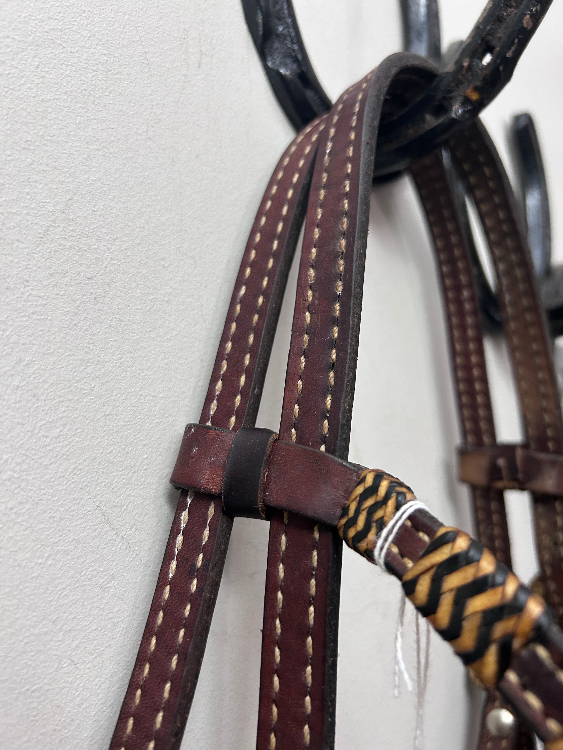 Rawhide Wrapped Browband Headstall-Western Headstall-Consignment-Evolution Equestrian Co.