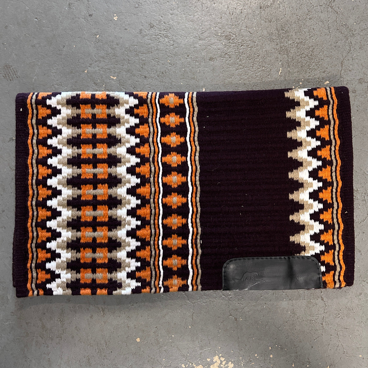Red Horse Western Saddle Blanket Wine/Orange/Tan-Western Saddle Pad-Consignment-Evolution Equestrian Co.