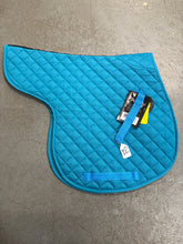 Load image into Gallery viewer, RhineGold Turquoise Numnah-English Saddle Pad-Consignment-Evolution Equestrian Co.
