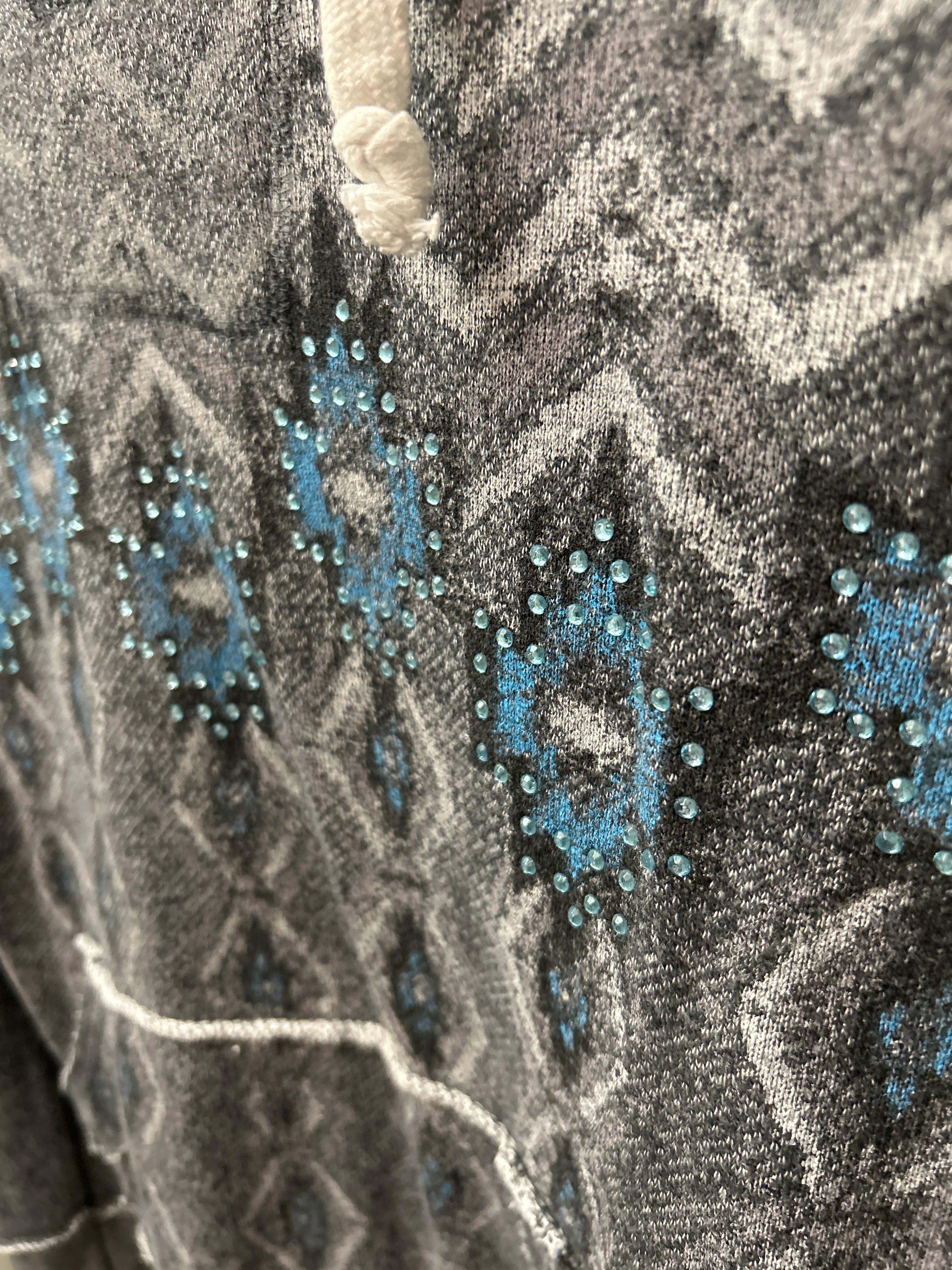 Rock and Roll Cowgirl Light Grey Hoody-Western Shirt-Consignment-Evolution Equestrian Co.