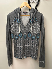 Rock and Roll Cowgirl Light Grey Hoody-Western Shirt-Consignment-Evolution Equestrian Co.