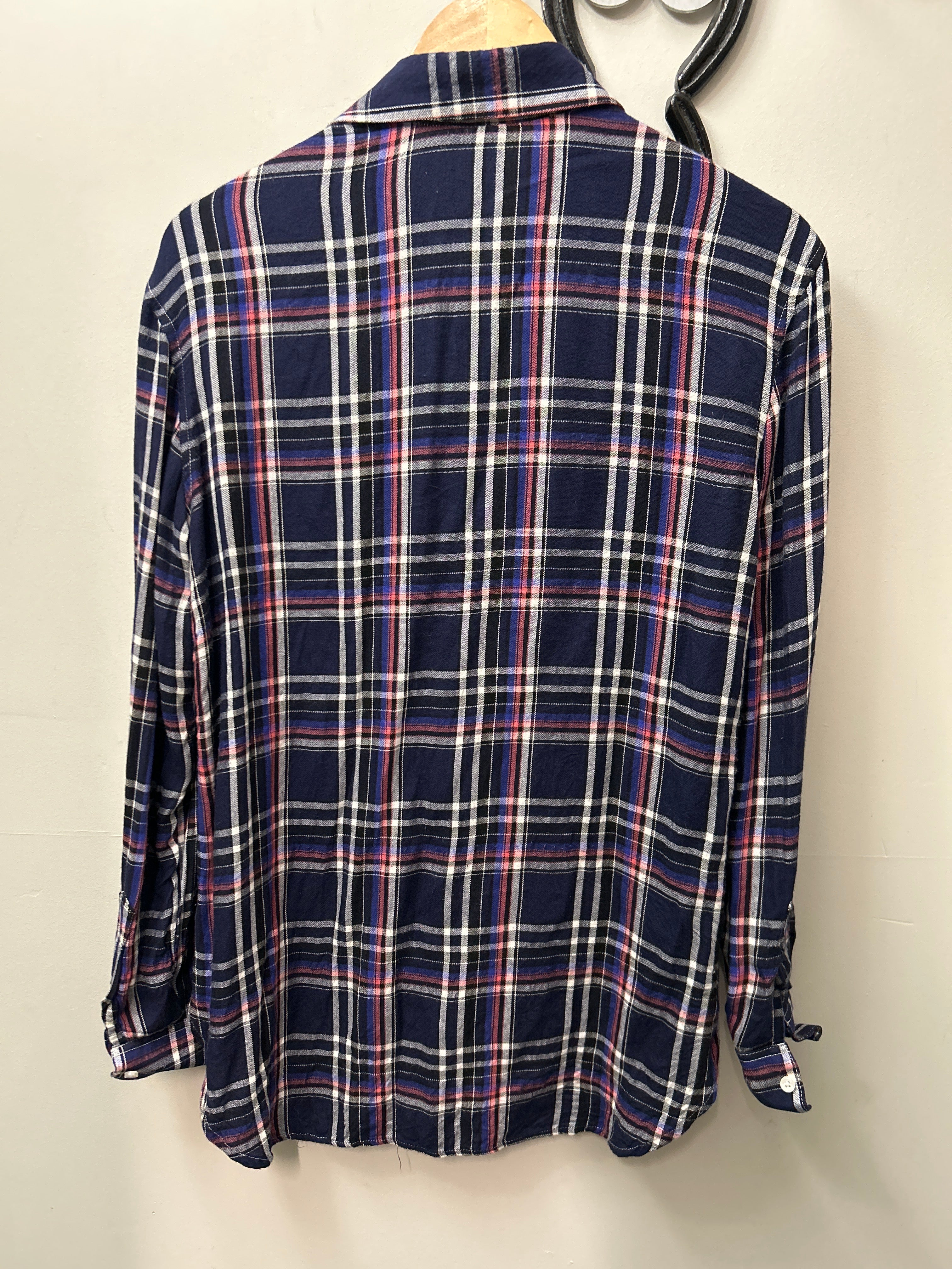 Rock and Roll Cowgirl Purple Plaid Shirt Medium-Riding Shirts-Consignment-Evolution Equestrian Co.
