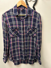Rock and Roll Cowgirl Purple Plaid Shirt Medium-Riding Shirts-Consignment-Evolution Equestrian Co.