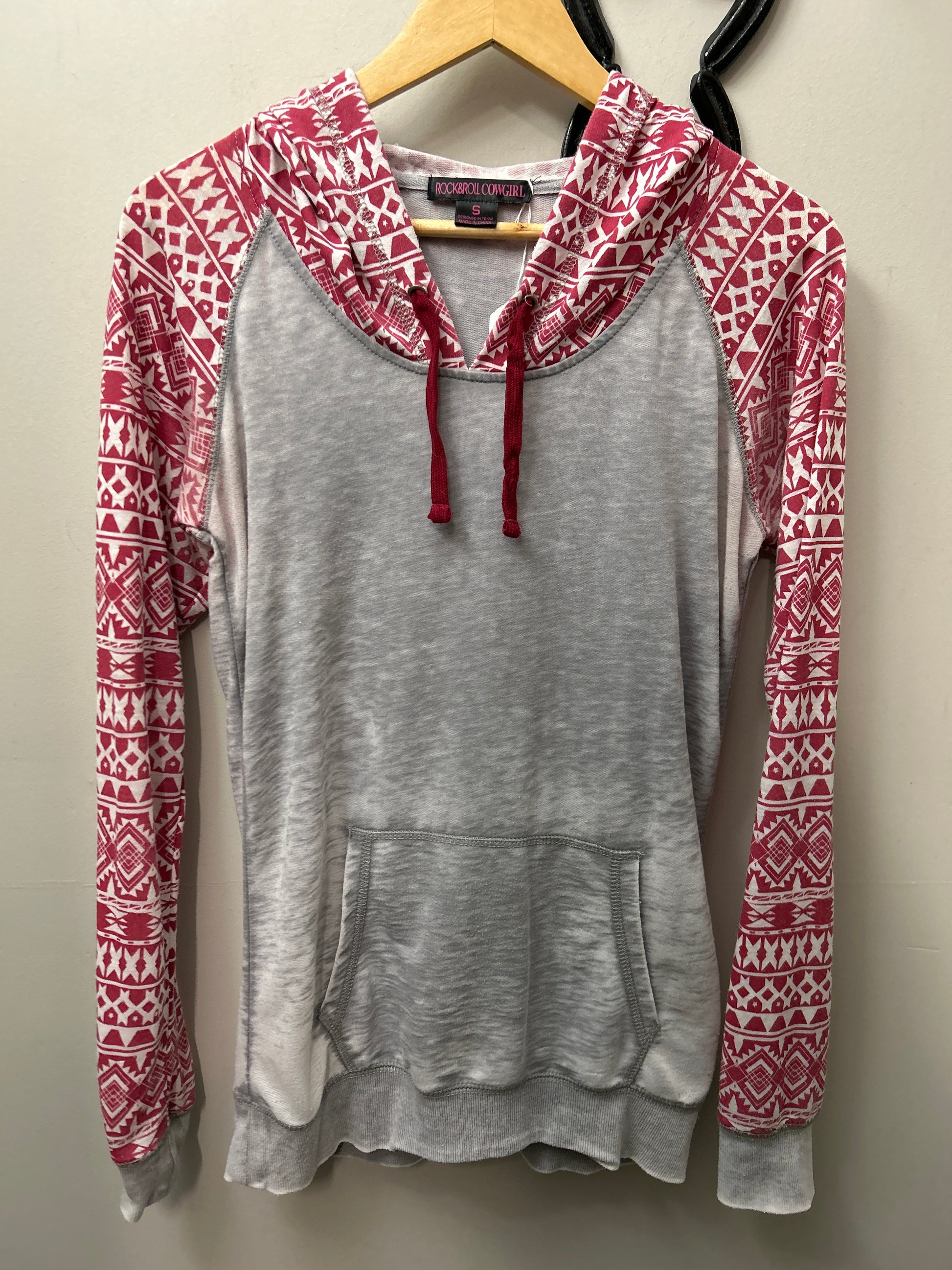 Rock and Roll Cowgirl Shirt Red Aztec Small-Western Shirt-Consignment-Evolution Equestrian Co.