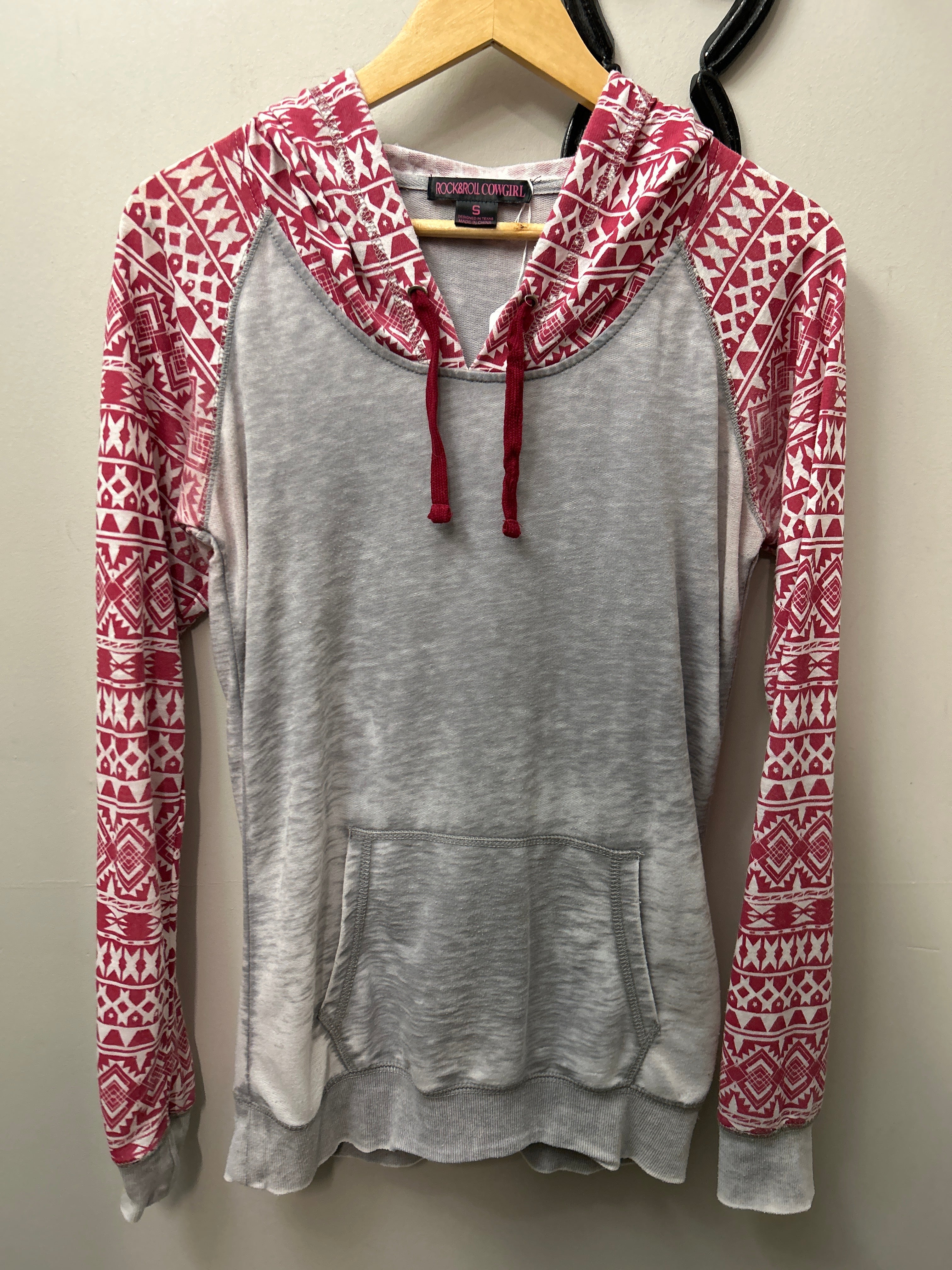 Rock and Roll Cowgirl Shirt Red Aztec Small-Western Shirt-Consignment-Evolution Equestrian Co.