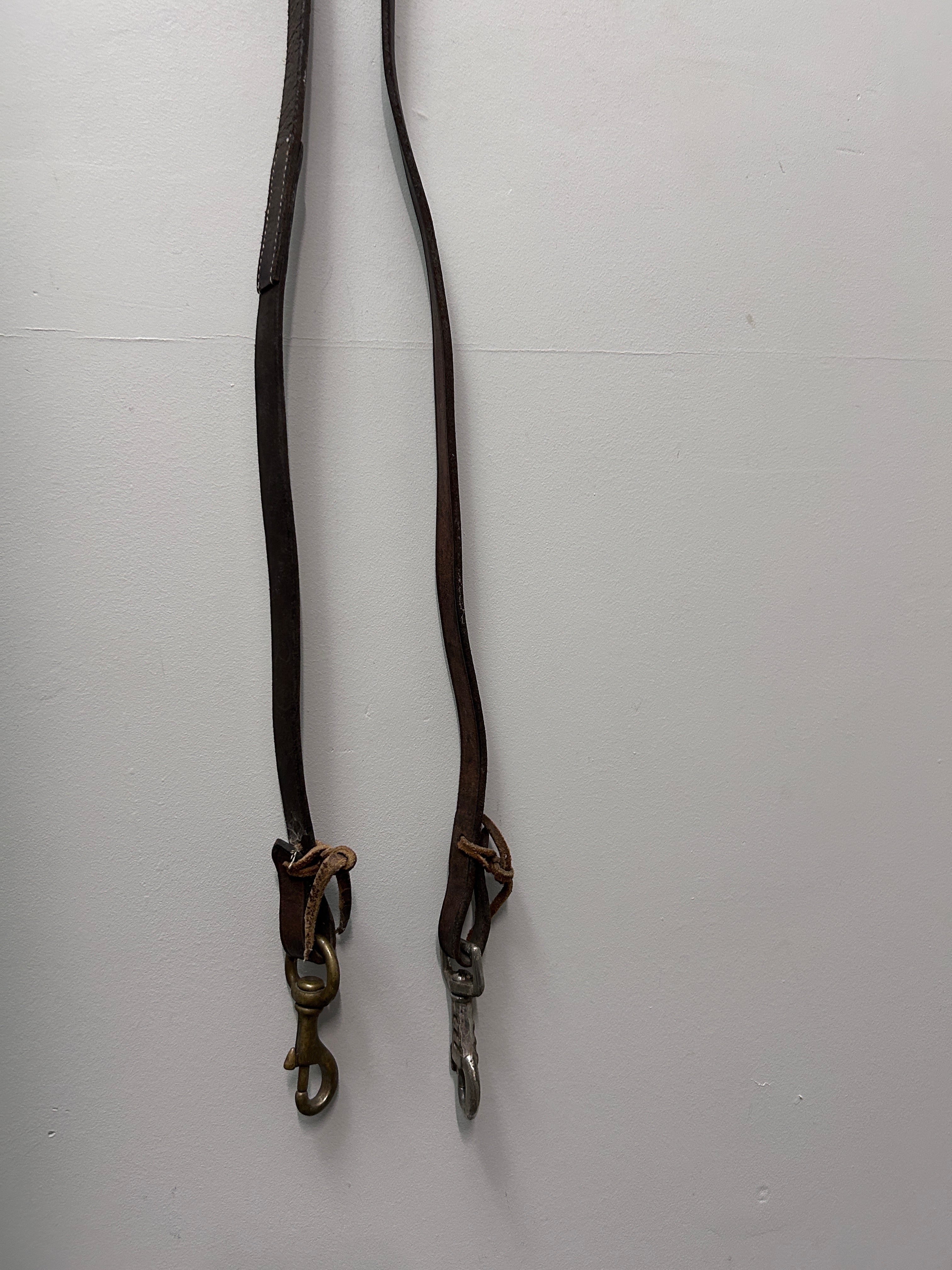 Rolled Leather Roper Reins Brown-Western Reins-Consignment-Evolution Equestrian Co.
