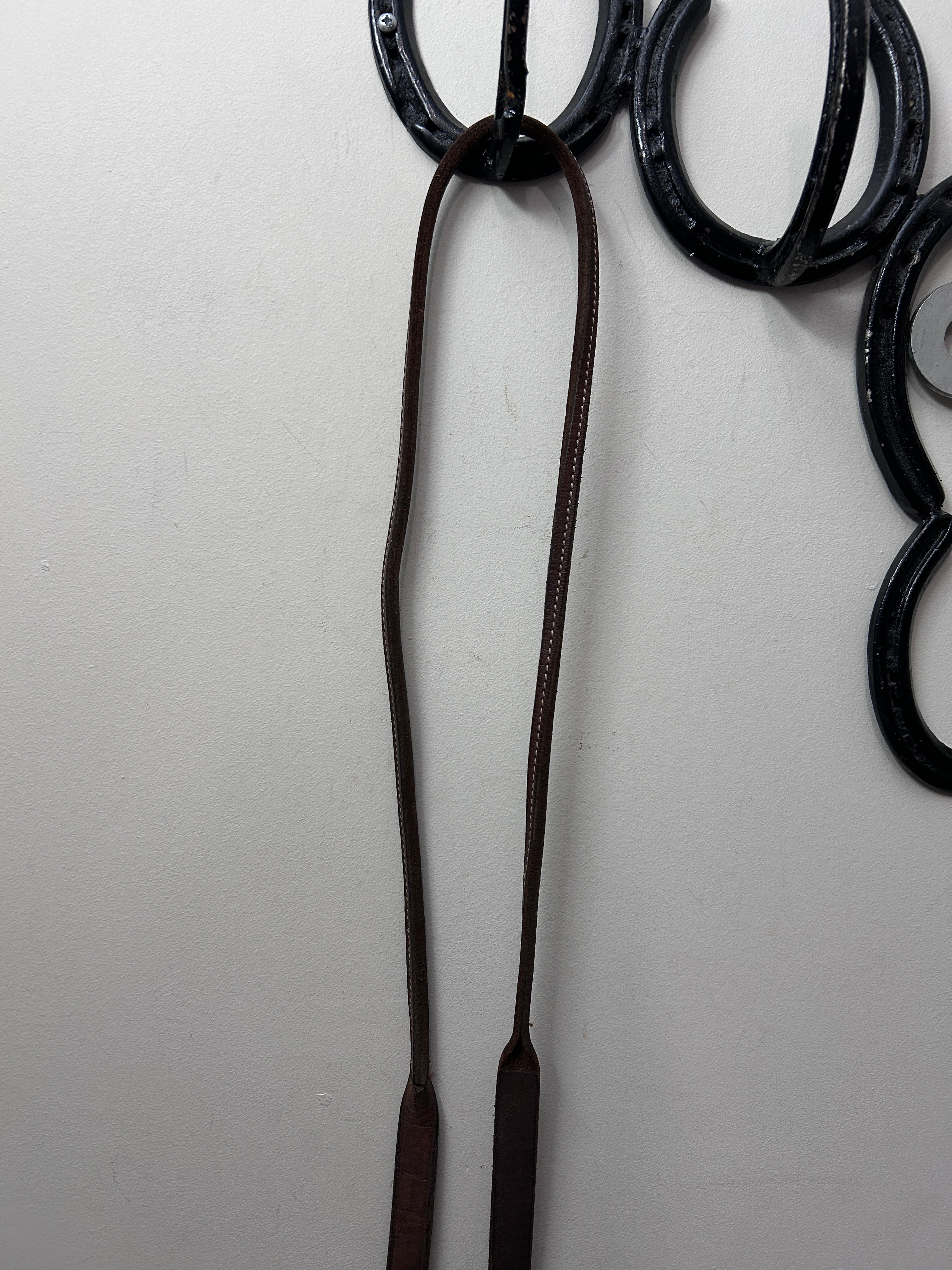 Rolled Leather Roper Reins Brown-Western Reins-Consignment-Evolution Equestrian Co.