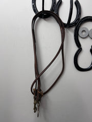 Rolled Leather Roper Reins Brown-Western Reins-Consignment-Evolution Equestrian Co.