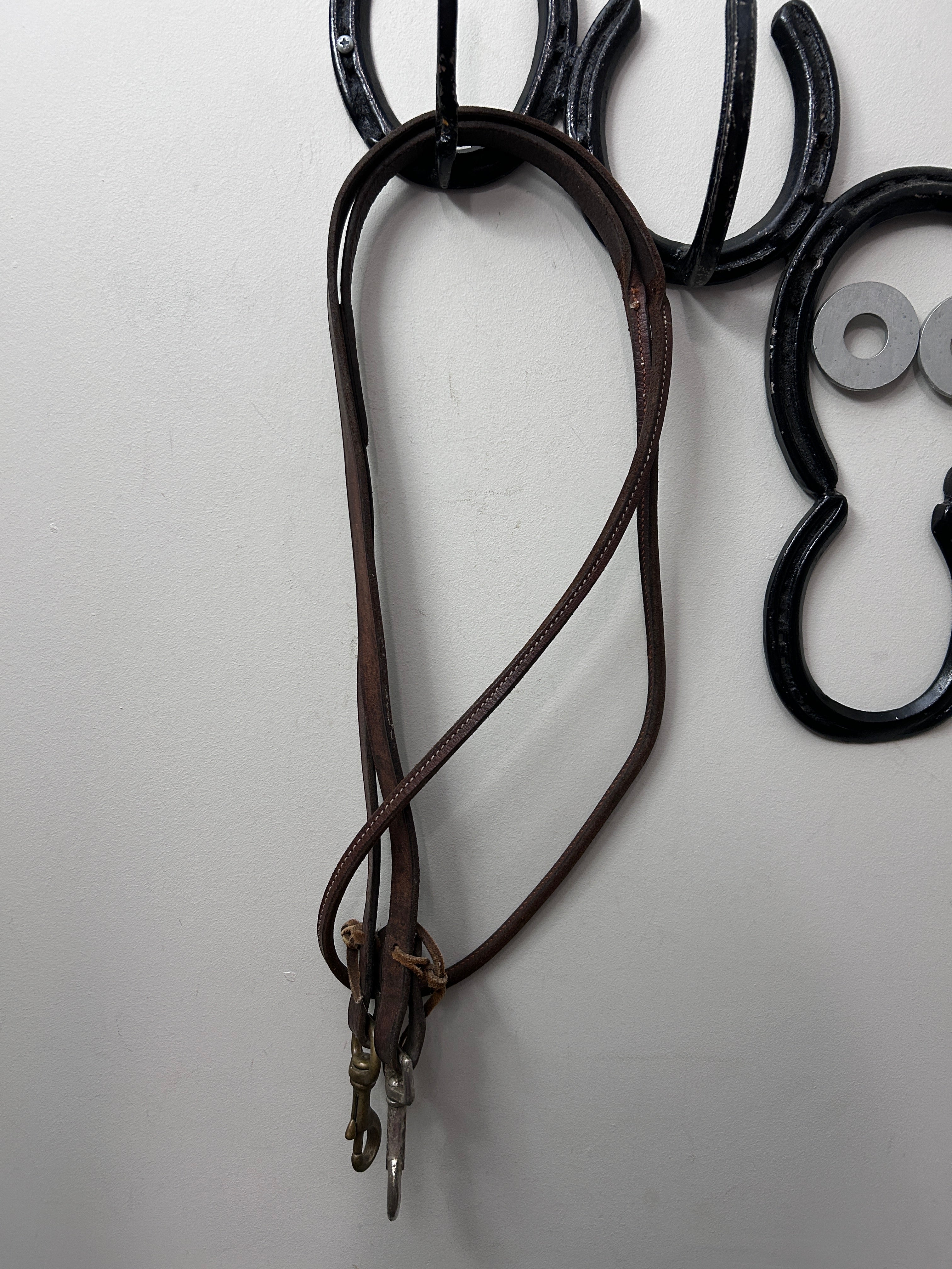 Rolled Leather Roper Reins Brown