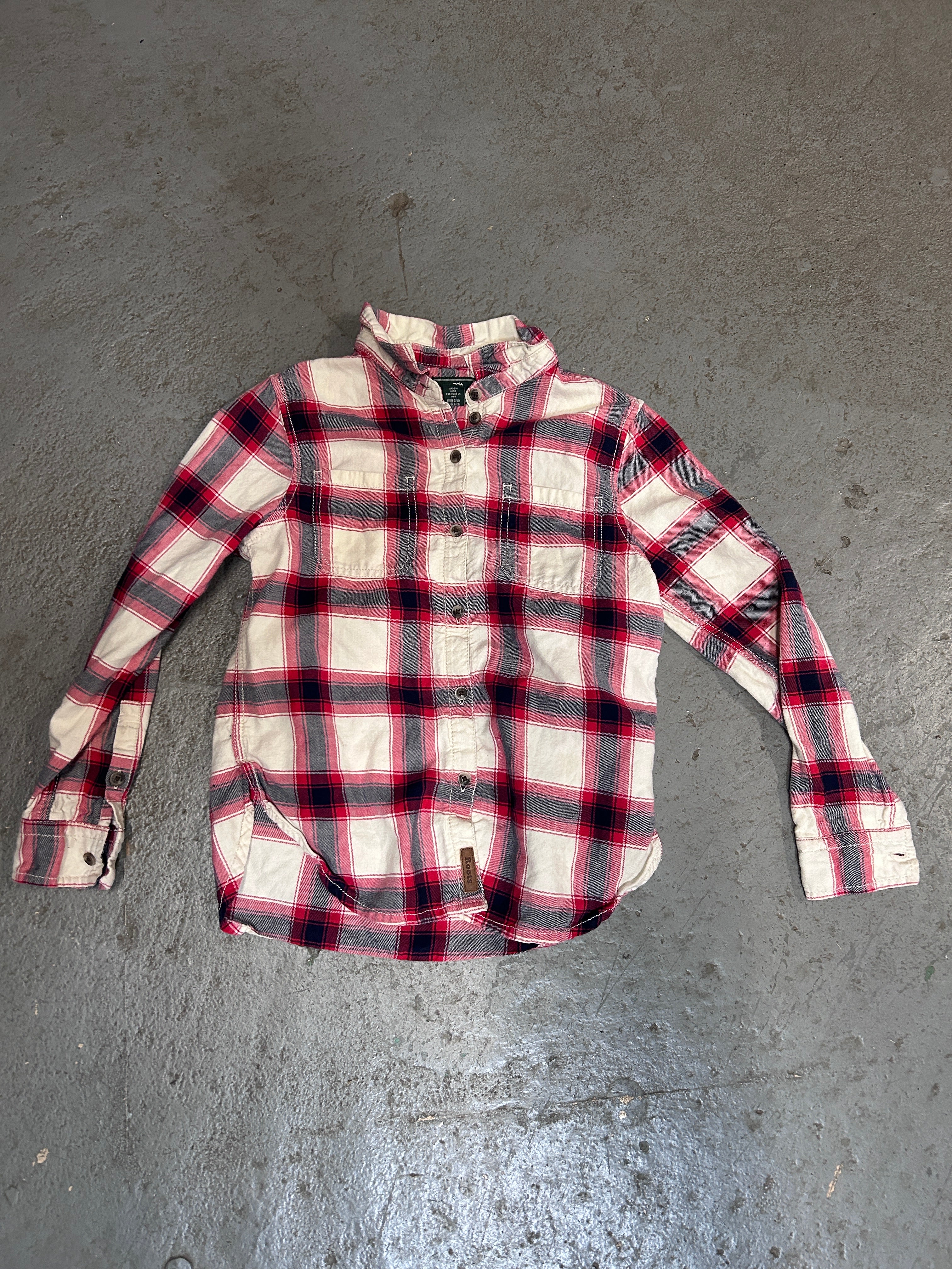 Roots Kid's Red Plaid Shirt 7-8-Riding Shirts-Consignment-Evolution Equestrian Co.