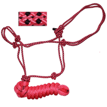 Load image into Gallery viewer, Diamond Braided Rope Halter with Lead
